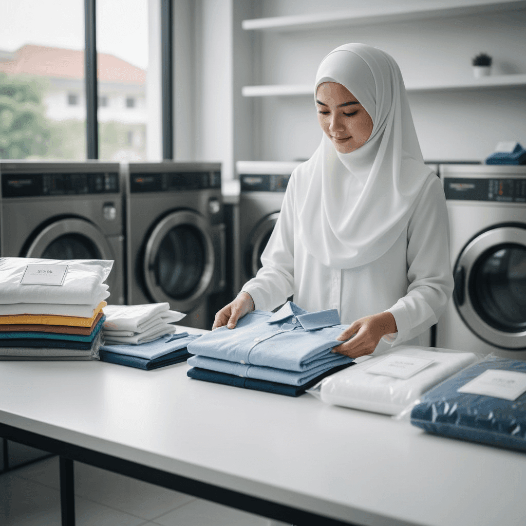Quality control AlsyaClean - Pengecekan kualitas laundry sebelum dikirim ke pelanggan di Tasikmalaya